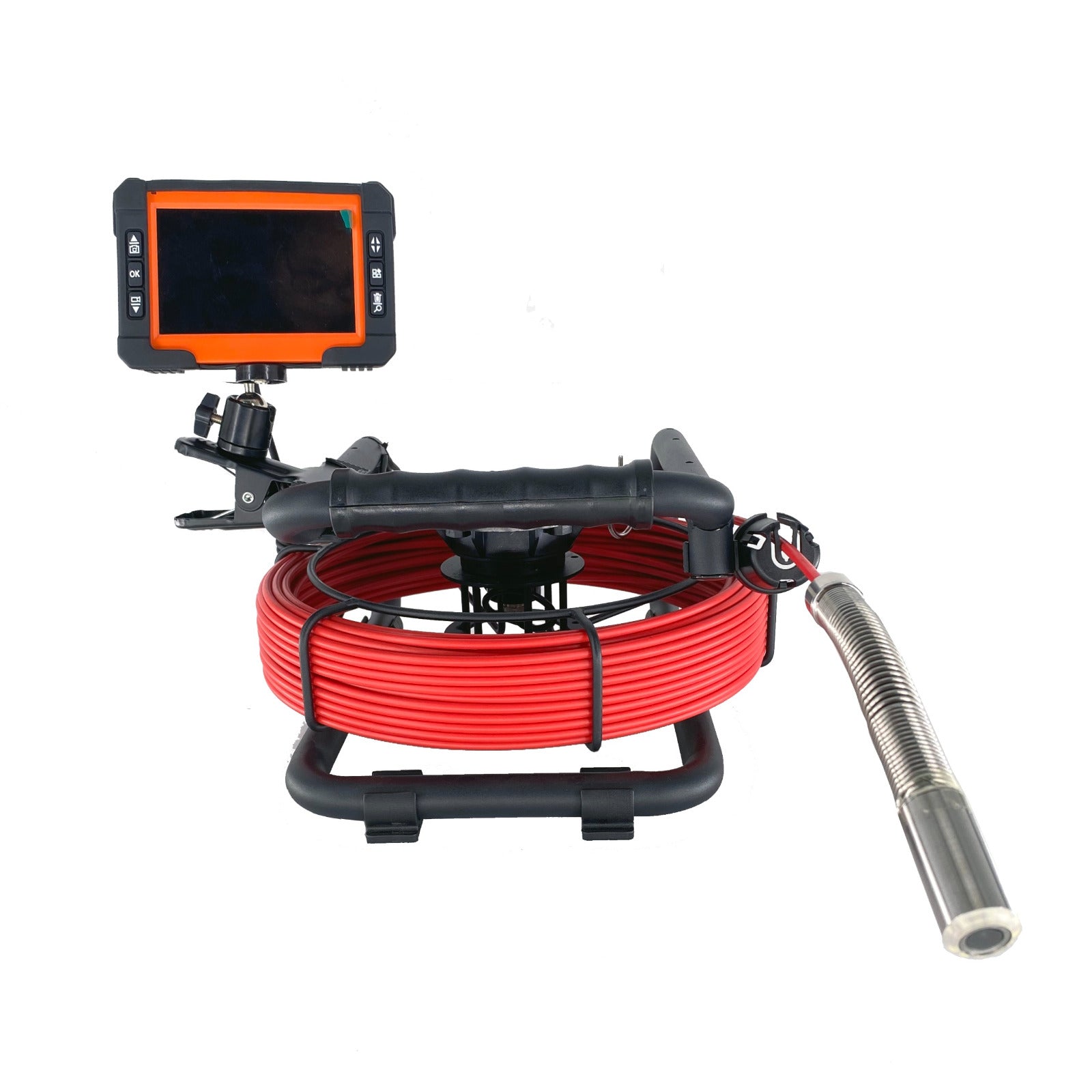 High-definition pipe inspection camera with LED illumination