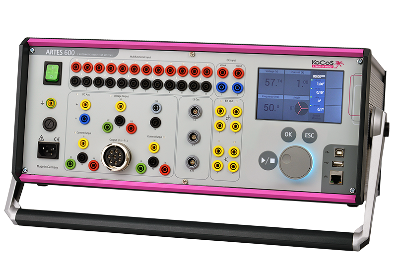 Kocos ARTES 600 relay test system with touchscreen interface